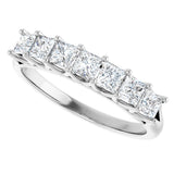 Platinum Square Natural Diamond Share-Prong Seven-Stone Anniversary Band – 1/6–1 3/4 CTW - view 5