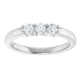 Platinum Round Natural Diamond Three-Stone Anniversary Band – 1/6–1/3 CTW - view 3