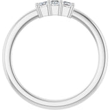 10K Gold Square Lab-Grown Diamond Three-Stone Anniversary Band – 1/5–7/8 CTW - White Gold - view 2