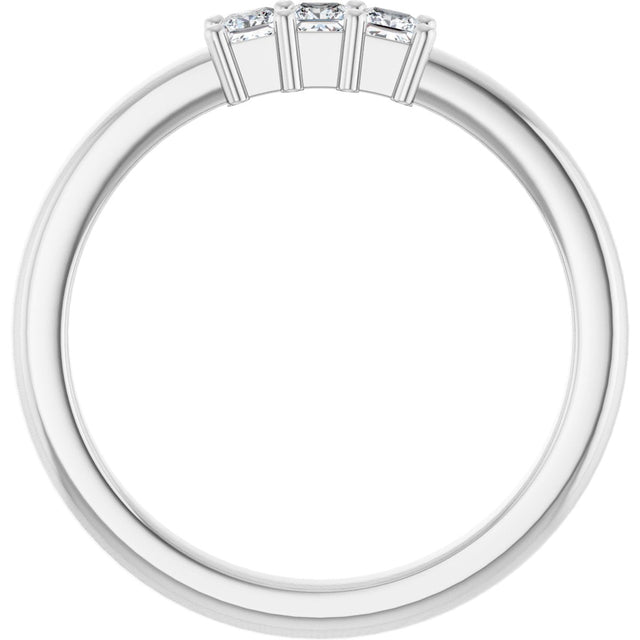 Platinum Square Natural Diamond Three-Stone Anniversary Band – 1/5–3/4 CTW - view 2