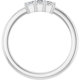 Platinum Square Natural Diamond Three-Stone Anniversary Band – 1/5–3/4 CTW - view 2