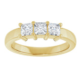 10K Gold Square Lab-Grown Diamond Three-Stone Anniversary Band – 1/5–7/8 CTW - Yellow Gold - view 3