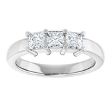 Platinum Square Natural Diamond Three-Stone Anniversary Band – 1/5–3/4 CTW - view 3