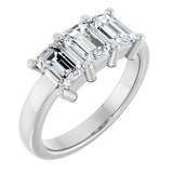 Platinum Emerald Natural Diamond Three-Stone Anniversary Band – 1 3/4 CTW