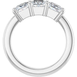 10K Gold Square Natural Diamond Three-Stone Anniversary Band – 9/10–3 1/8 CTW - White Gold - view 2