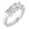 10K Gold Square Natural Diamond Three-Stone Anniversary Band – 9/10–3 1/8 CTW - White Gold