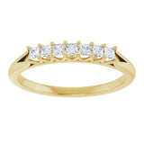 14K Gold Square Natural Diamond Share-Prong Seven-Stone Anniversary Band – 1/6–1 1/8 CTW - Yellow Gold - view 3