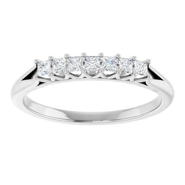 Platinum Square Natural Diamond Share-Prong Seven-Stone Anniversary Band – 1/6–1 3/4 CTW - view 3