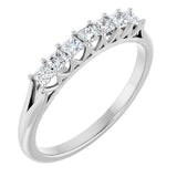 Platinum Square Natural Diamond Share-Prong Seven-Stone Anniversary Band – 1/6–1 3/4 CTW