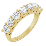 14K Gold Round Lab-Grown Diamond Share-Prong Seven-Stone Anniversary Band – 3/8–1 1/3 CTW - Yellow Gold