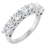 14K Gold Round Lab-Grown Diamond Share-Prong Seven-Stone Anniversary Band – 3/8–1 1/3 CTW - White Gold