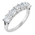 Platinum Square Natural Diamond Share-Prong Seven-Stone Anniversary Band – 1/6–1 3/4 CTW