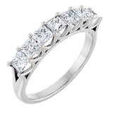 Platinum Square Natural Diamond Share-Prong Seven-Stone Anniversary Band – 1/6–1 3/4 CTW