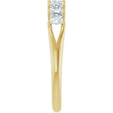 14K Gold Square Natural Diamond Share-Prong Seven-Stone Anniversary Band – 1/6–1 1/8 CTW - Yellow Gold - view 4