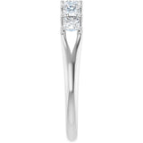 Platinum Square Natural Diamond Share-Prong Seven-Stone Anniversary Band – 1/6–1 3/4 CTW - view 4