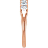 14K Gold Square Natural Diamond Share-Prong Seven-Stone Anniversary Band – 1/6–1 1/8 CTW - Rose Gold - view 4