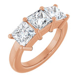 10K Gold Square Lab-Grown Diamond Three-Stone Anniversary Band – 1 1/6–4 1/5 CTW - Rose Gold