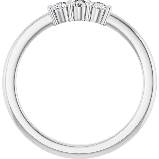 Platinum Round Lab-Grown Diamond Three-Stone Anniversary Band – 1/5–1/3 CTW - view 2