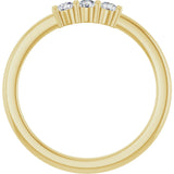 14K Gold Round Lab-Grown Diamond Three-Stone Anniversary Band – 1/6–1/3 CTW - Yellow Gold - view 2