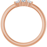 14K Gold Round Lab-Grown Diamond Three-Stone Anniversary Band – 1/6–1/3 CTW - Rose Gold - view 2