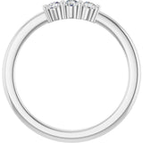 Platinum Round Natural Diamond Three-Stone Anniversary Band – 1/6–1/3 CTW - view 2