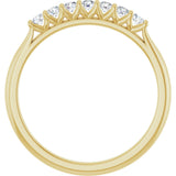 14K Gold Round Natural Diamond Share-Prong Seven-Stone Anniversary Band – 1/10–5/8 CTW - Yellow Gold - view 2