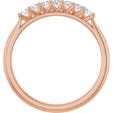 14K Gold Round Natural Diamond Share-Prong Seven-Stone Anniversary Band – 1/10–5/8 CTW - Rose Gold - view 2