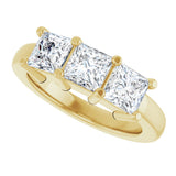 10K Gold Square Lab-Grown Diamond Three-Stone Anniversary Band – 1 1/6–4 1/5 CTW - Yellow Gold - view 5