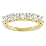 14K Gold Round Lab-Grown Diamond Share-Prong Seven-Stone Anniversary Band – 3/8–1 1/3 CTW - Yellow Gold - view 3