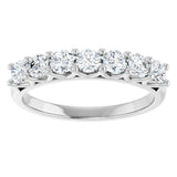 14K Gold Round Lab-Grown Diamond Share-Prong Seven-Stone Anniversary Band – 3/8–1 1/3 CTW - White Gold - view 3