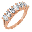 14K Gold Oval Lab-Grown Diamond Share-Prong Seven-Stone Anniversary Band – 5x3 mm Stones - Rose Gold