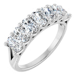 Platinum Oval Lab-Grown Diamond Share-Prong Seven-Stone Anniversary Band – 5x3 mm Stones