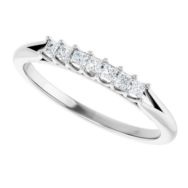 Platinum Square Natural Diamond Share-Prong Seven-Stone Anniversary Band – 1/6–1 3/4 CTW - view 5
