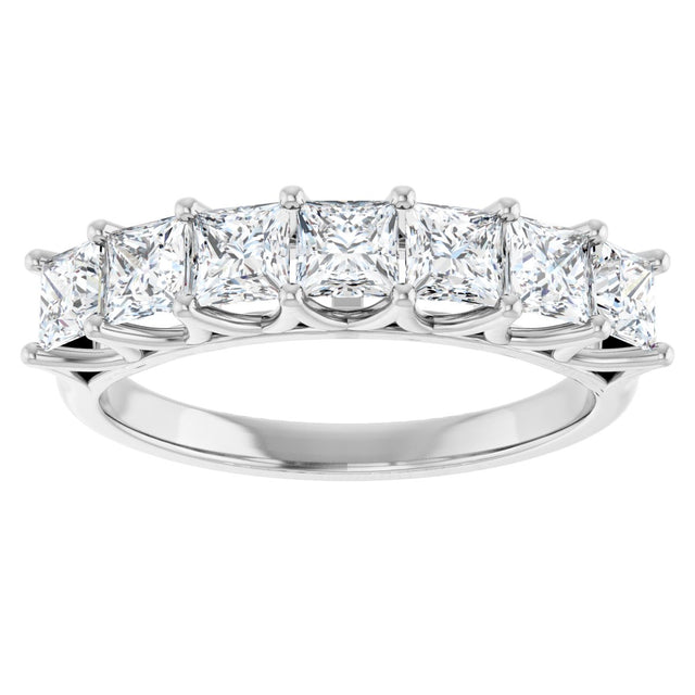 Platinum Square Natural Diamond Share-Prong Seven-Stone Anniversary Band – 1/6–1 3/4 CTW - view 3