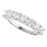 14K Gold Round Lab-Grown Diamond Share-Prong Seven-Stone Anniversary Band – 3/8–1 1/3 CTW - White Gold - view 5