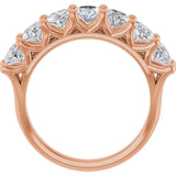 14K Gold Oval Natural Diamond Share-Prong Seven-Stone Anniversary Band – 2 1/2 CTW - Rose Gold - view 2