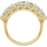 14K Gold Oval Natural Diamond Share-Prong Seven-Stone Anniversary Band – 2 1/2 CTW - Yellow Gold - view 2