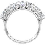 Platinum Oval Lab-Grown Diamond Share-Prong Seven-Stone Anniversary Band – 6x4 mm Stones - view 2