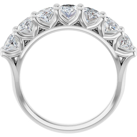 Platinum Oval Lab-Grown Diamond Share-Prong Seven-Stone Anniversary Band – 6x4 mm Stones - view 2