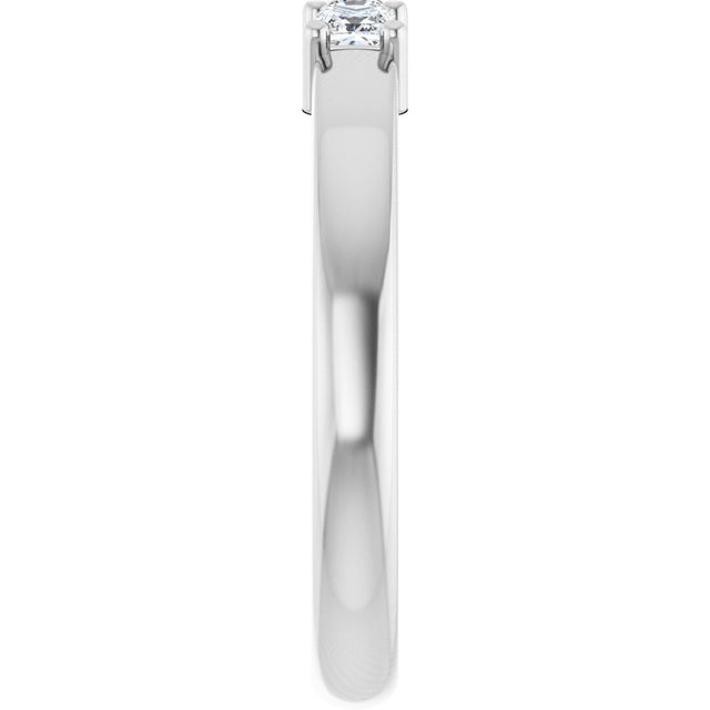 10K Gold Square Natural Diamond Three-Stone Anniversary Band – 1/5–3/4 CTW - White Gold - view 4