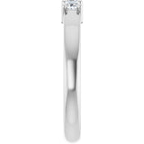 10K Gold Square Lab-Grown Diamond Three-Stone Anniversary Band – 1/5–7/8 CTW - White Gold - view 4