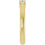 10K Gold Square Natural Diamond Three-Stone Anniversary Band – 1/5–3/4 CTW - Yellow Gold - view 4