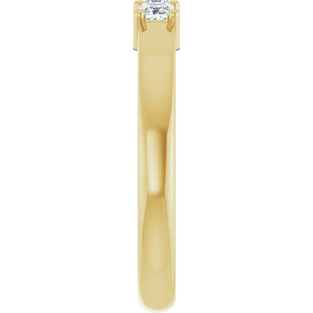 10K Gold Square Natural Diamond Three-Stone Anniversary Band – 1/5–3/4 CTW - Yellow Gold - view 4