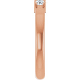 10K Gold Square Lab-Grown Diamond Three-Stone Anniversary Band – 1/5–7/8 CTW - Rose Gold - view 4
