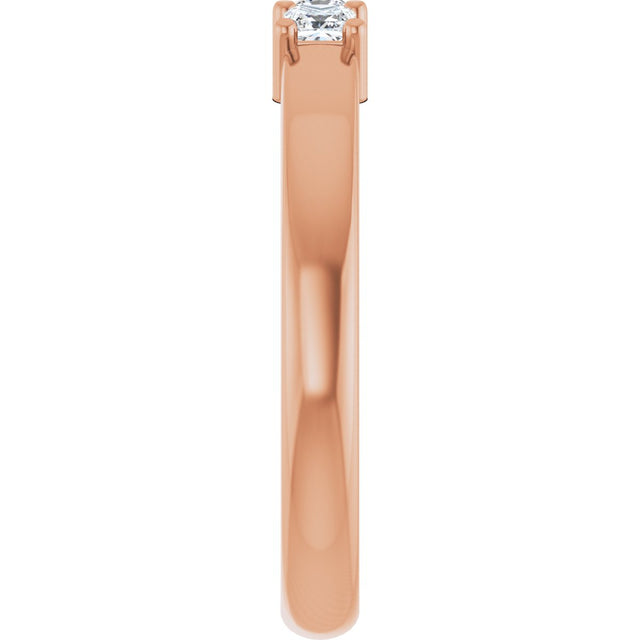 10K Gold Square Natural Diamond Three-Stone Anniversary Band – 1/5–3/4 CTW - Rose Gold - view 4