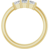 10K Gold Square Lab-Grown Diamond Three-Stone Anniversary Band – 1/5–7/8 CTW - Yellow Gold - view 2