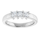 Platinum Square Natural Diamond Three-Stone Anniversary Band – 1/5–3/4 CTW - view 3
