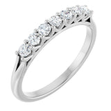 Platinum Round Natural Diamond Share-Prong Seven-Stone Anniversary Band – 1/10–5/8 CTW