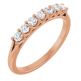 14K Gold Round Natural Diamond Share-Prong Seven-Stone Anniversary Band – 1/10–5/8 CTW - Rose Gold