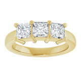 10K Gold Square Lab-Grown Diamond Three-Stone Anniversary Band – 1 1/6–4 1/5 CTW - Yellow Gold - view 3